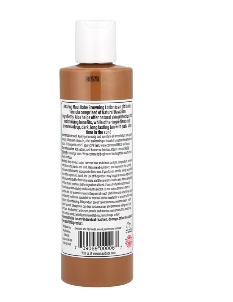 Maui Babe,Amazing Browning Lotion ALL NATURAL,DARK TAN 8 fl oz 236mL