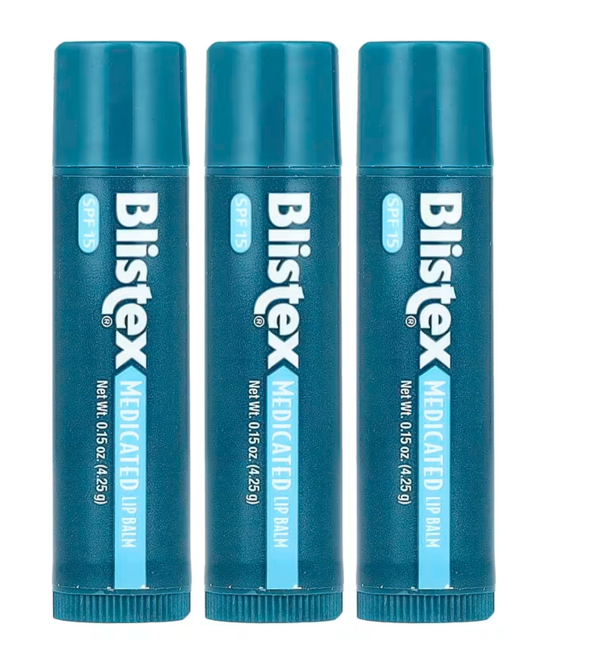 Blistex, Medicated Lip Balm, Protectant/Sunscreen, SPF 15, 3 Pack, 0.15 oz (4.25 g) Each