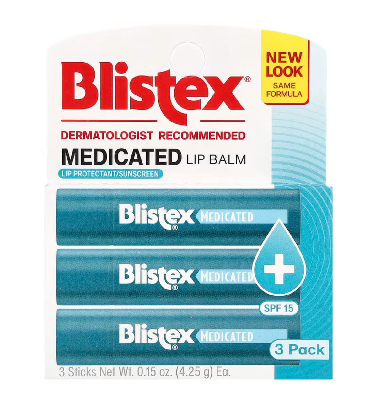 Blistex, Medicated Lip Balm, Protectant/Sunscreen, SPF 15, 3 Pack, 0.15 oz (4.25 g) Each