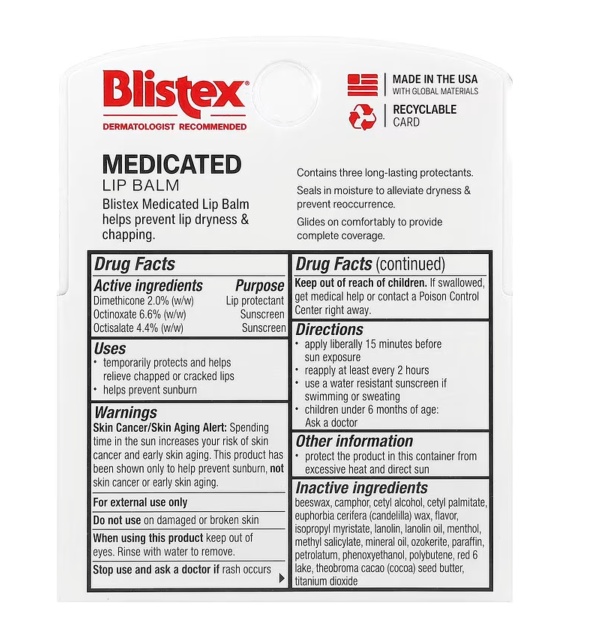 Blistex, Medicated Lip Balm, Protectant/Sunscreen, SPF 15, 3 Pack, 0.15 oz (4.25 g) Each
