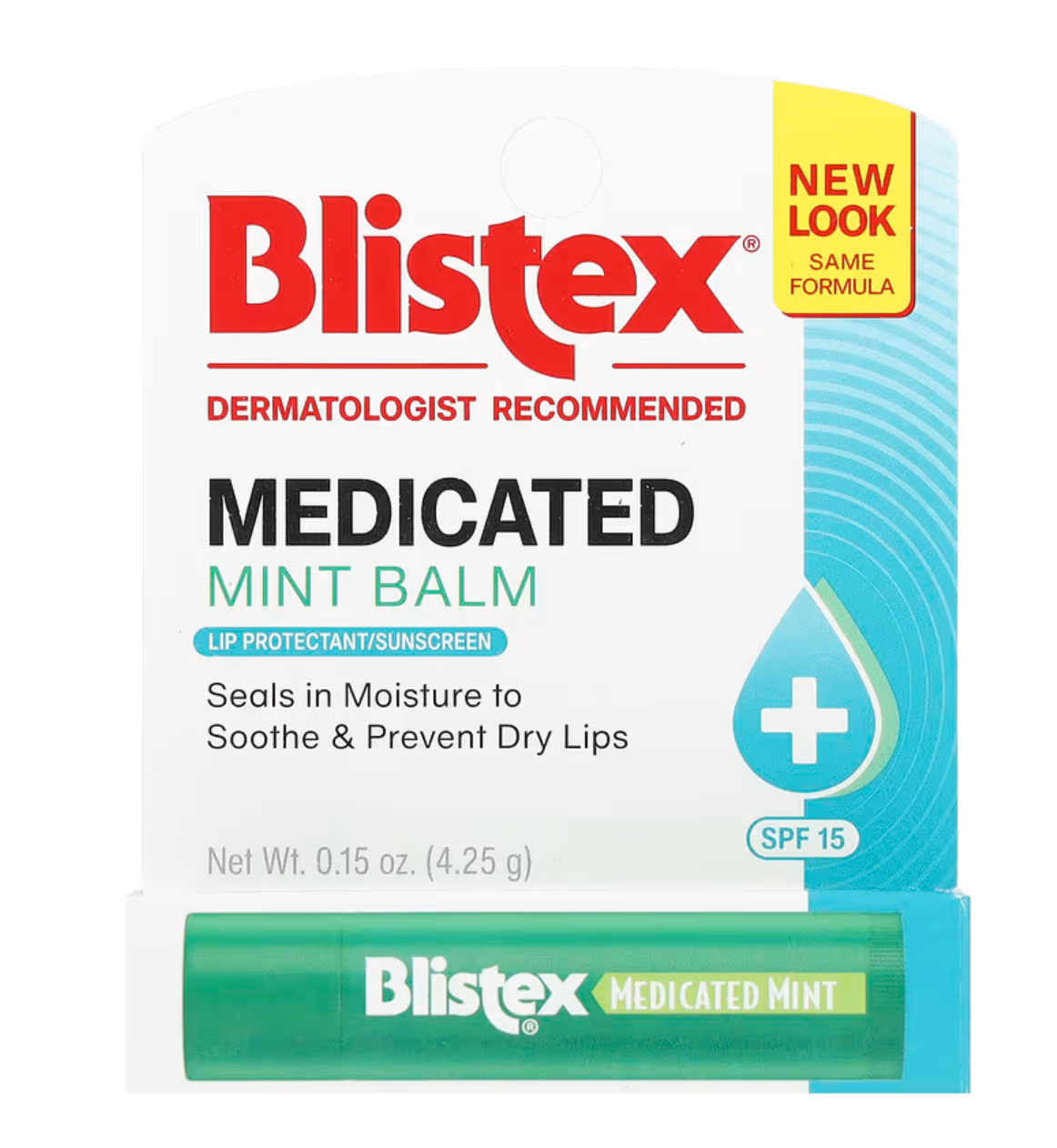 Blistex, Medicated Lip Protectant/Sunscreen, SPF 15, Mint, 0.15 oz (4.25 g)
