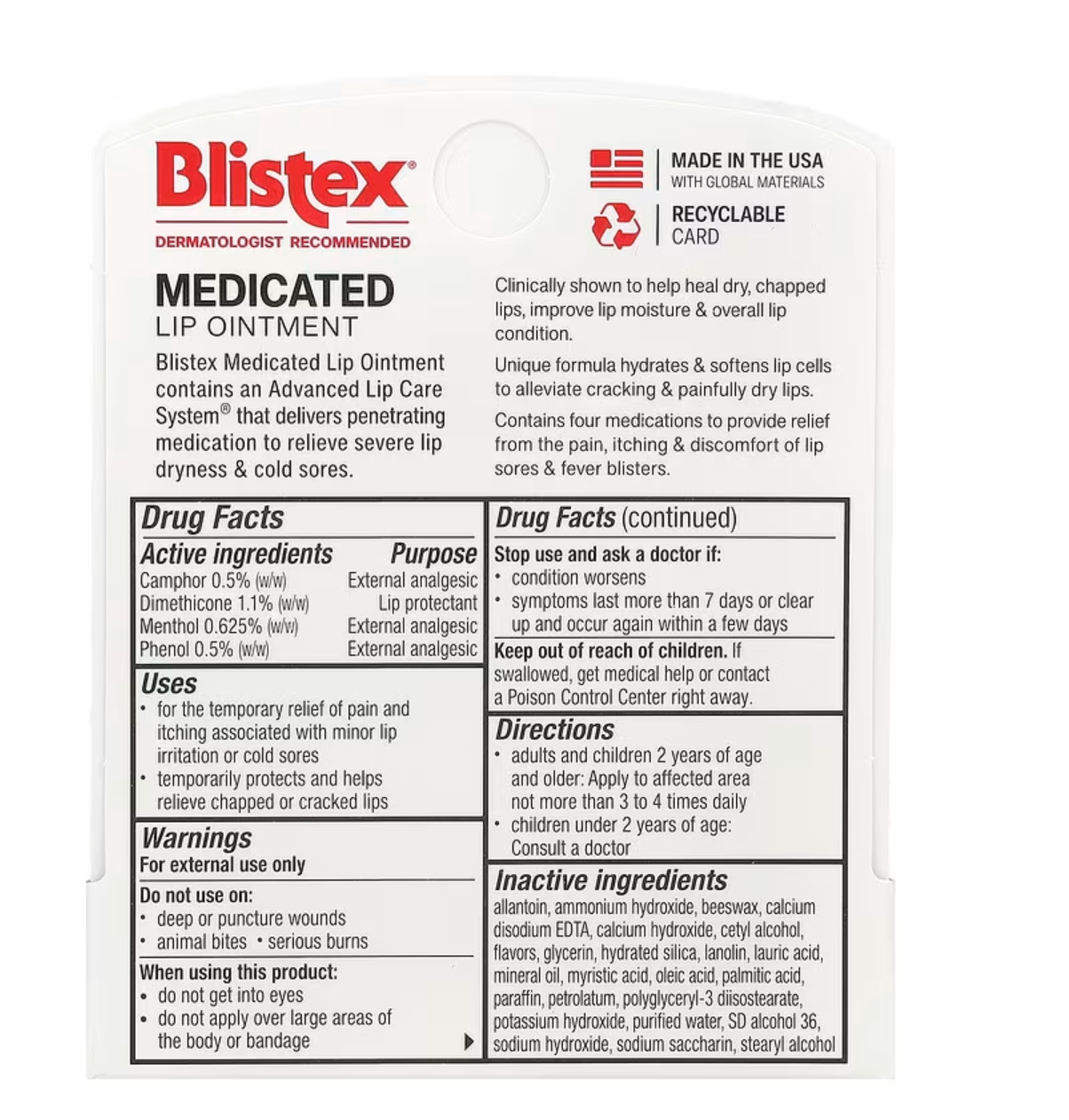 Blistex, Medicated Lip Ointment, 0.21 oz (6 g)