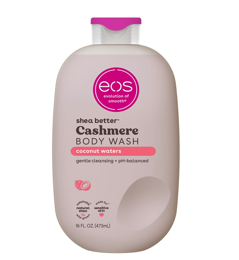 eos Shea Better Cashmere Body Wash, Coconut Waters, Moisturizing and Nourishing, pH Balanced Creamy Gel Formula, Paraben & Phthalate Free, Sensitive Skin,16 fl oz