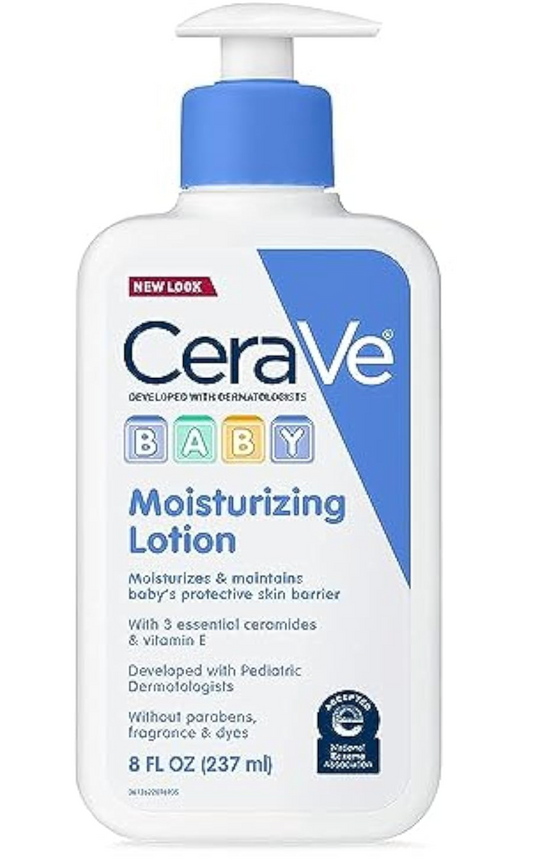 CeraVe Baby Lotion 8oz, Gentle Moisturizer with Ceramides, Niacinamide & Vitamin E, Fragrance-Free