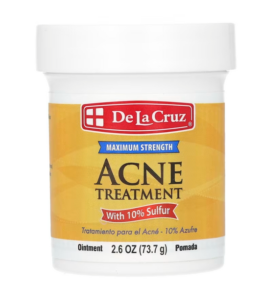 De La Cruz, Acne Treatment Ointment with 10% Sulfur,Maximum Strength,2.6 oz (73.7g)