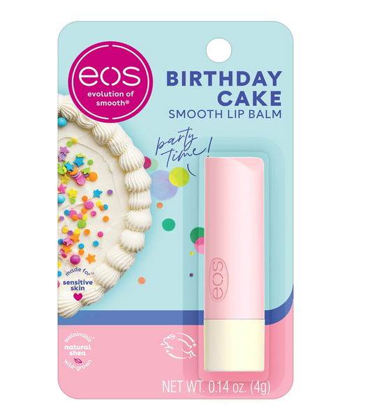 EOS Natural Shea Lip Balm, Birthday Cake, All-Day Moisture, 0.14 oz