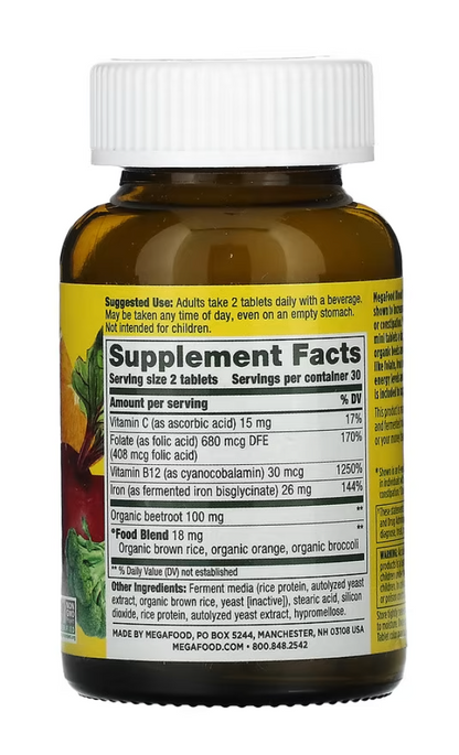 MegaFood - Blood Builder Minis Iron Supplement - 60 Tablets