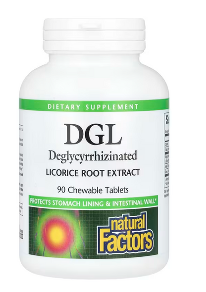 Natural Factors DGL Deglycyrrhizinated Licorice Root Extract 90 Chewable Tabs