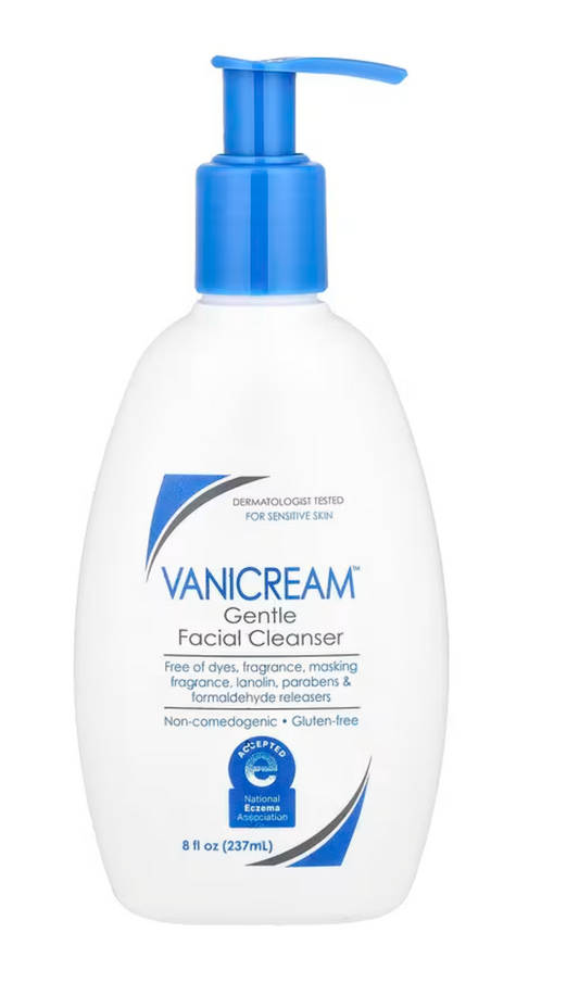 Vanicream, Gentle Facial Cleanser, For Sensitive Skin, Fragrance Free, 8 fl oz (237 ml)