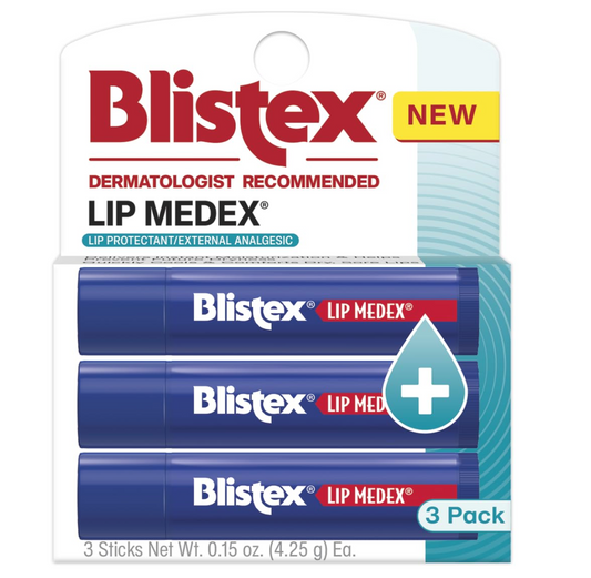 Blistex Medicated Lip Balm Soothing ,Dryness & Chapping, SPF 15, 3 Balm Pack