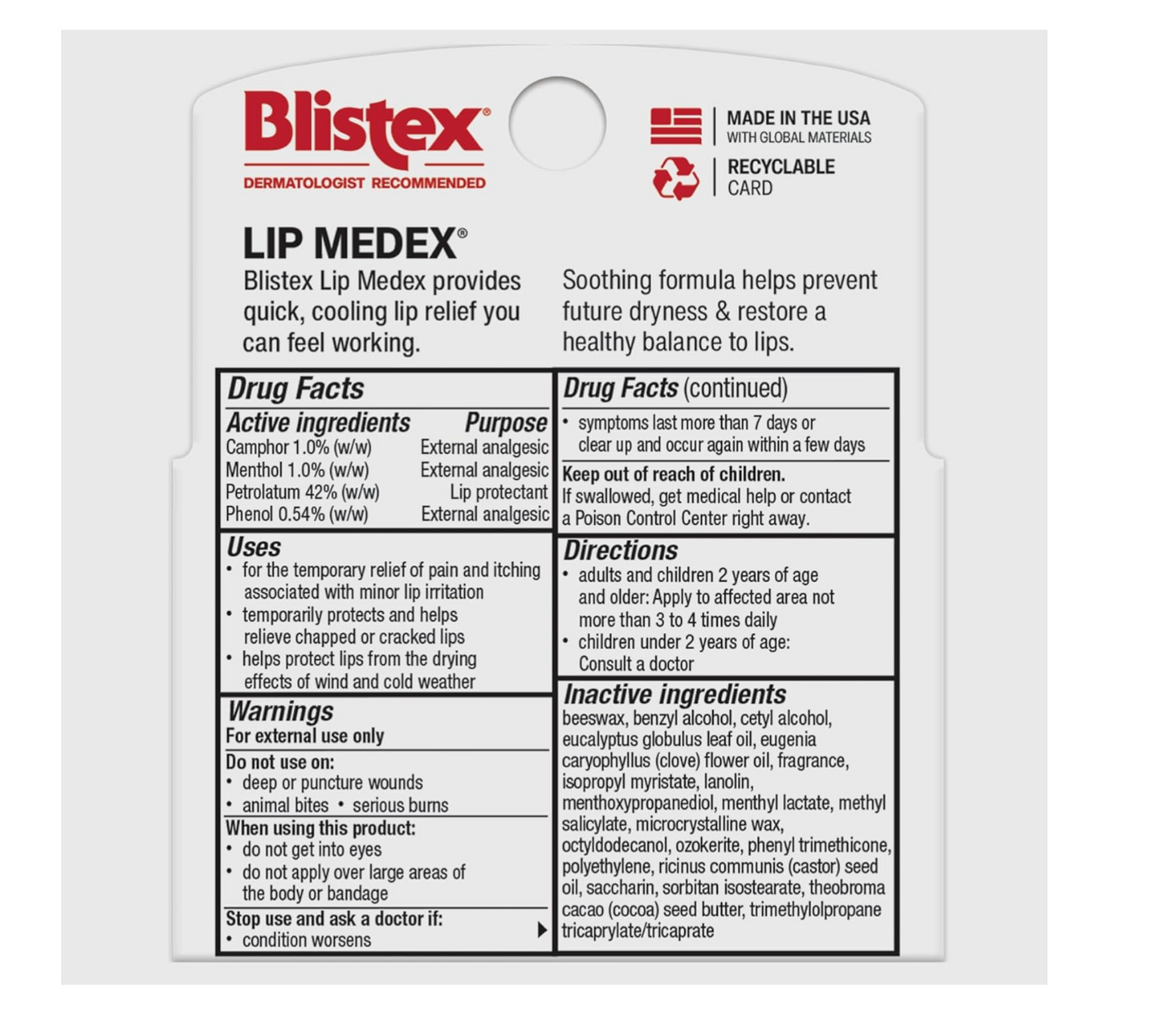 Blistex Medicated Lip Balm Soothing ,Dryness & Chapping, SPF 15, 3 Balm Pack