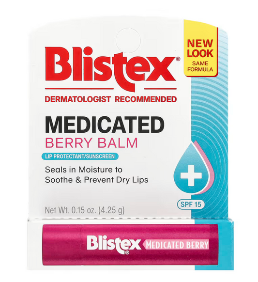 Blistex, Medicated Lip Protectant/Sunscreen, SPF 15, Berry, 0.15 oz (4.25 g)x 3 PACK