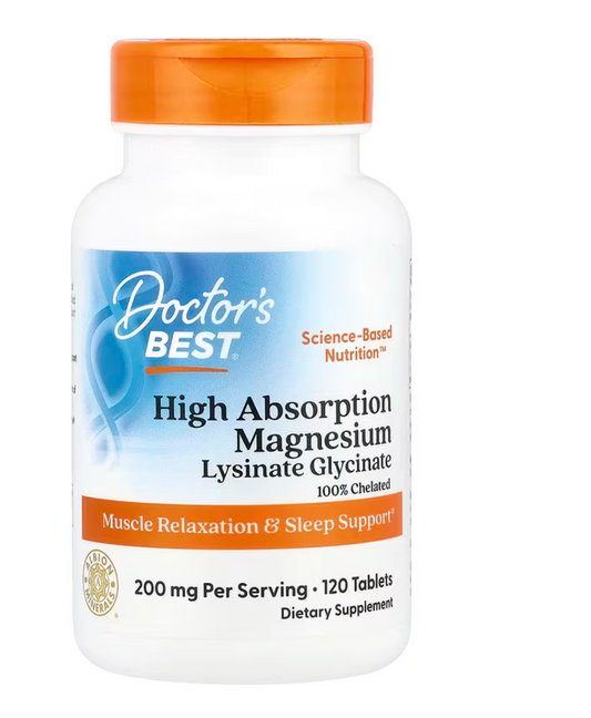 Doctor's Best High Absorption Magnesium 120 Tablets – 100mg Each