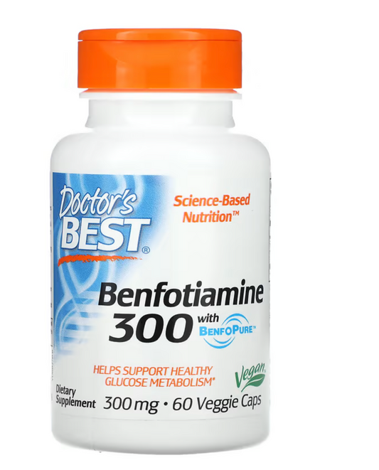 Doctor's Best, Benfotiamine 300 with BenfoPure, 300 mg, 60 Veggie Caps