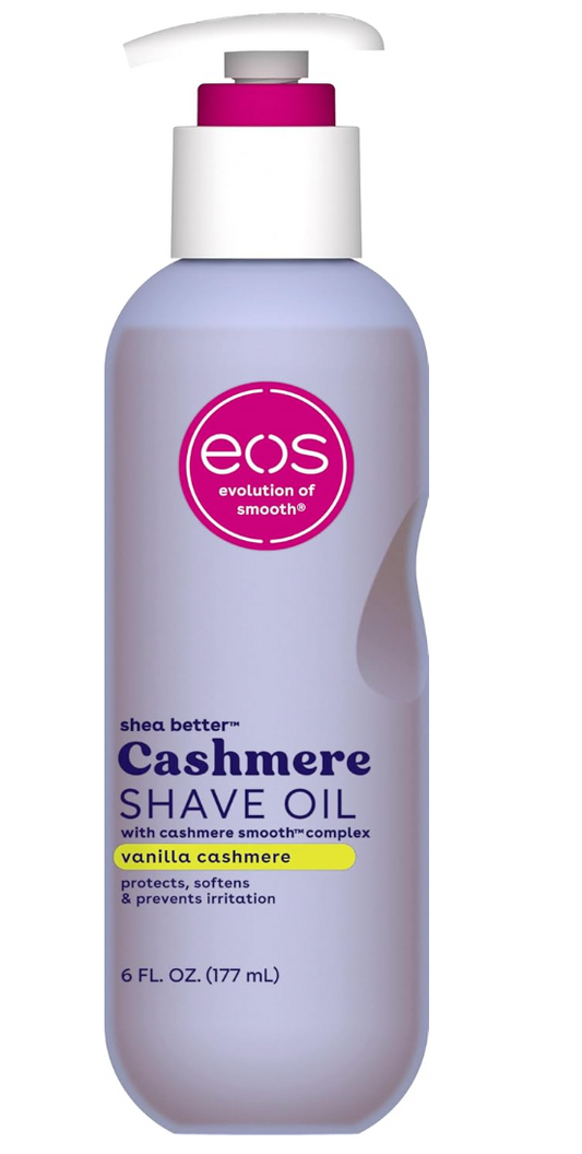eos Cashmere Skin Collection Shave Oil, Vanilla Cashmere, Soothing and Moisturizing, Prevents Irritation and Razor Burn, Entire Bikini Area-Approved, 6 fl oz