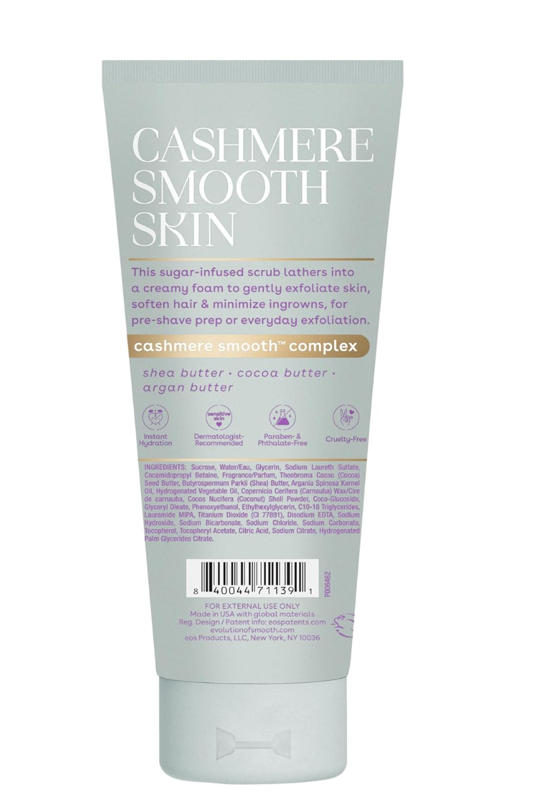 eos Cashmere Skin Collection Pre-Shave Scrub- Vanilla Cashmere Scented, Body Scrub, 7 fl oz