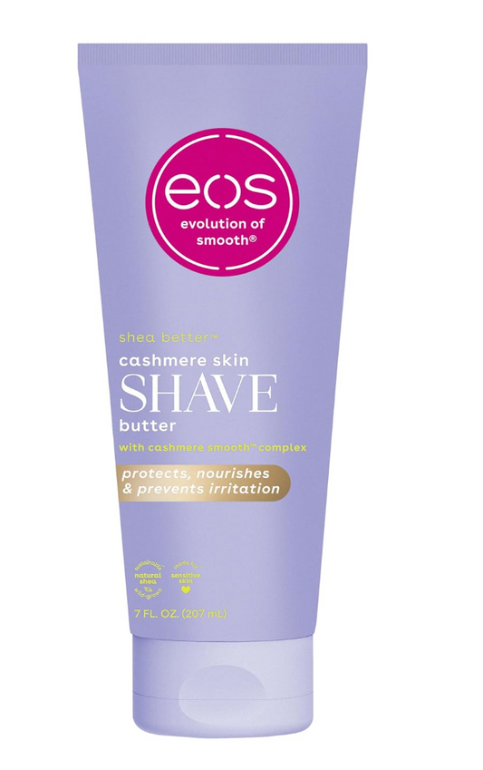 EOS Cashmere Skin Collection Shave Butter, Vanilla Cashmere Scented, Non-Foaming Shaving Cream, 7 fl oz