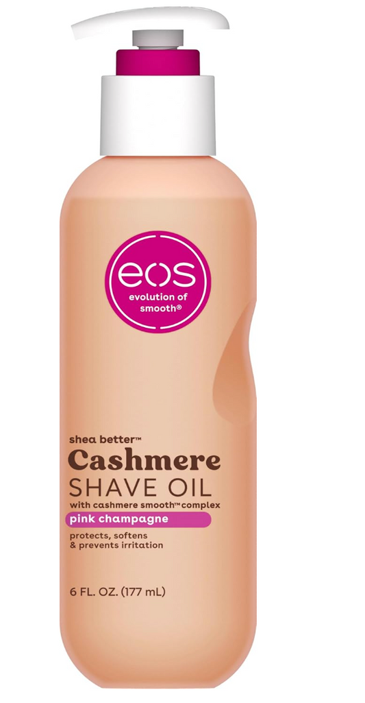 eos Cashmere Shave Oil, Pink Champagne, Soothing and Moisturizing, Prevents Irritation and Razor Burn, Entire Bikini Area-Approved, 6 fl oz