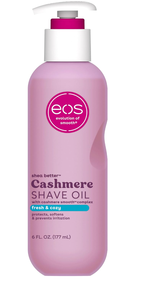 eos Cashmere Shave Oil, Fresh & Cozy, Soothing and Moisturizing, Prevents Irritation and Razor Burn, Entire Bikini Area-Approved, 6 fl oz