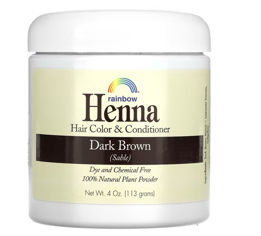 Rainbow Research, Henna, Hair Color & Conditioner, Dark Brown (Sable), 4 oz (113 g)
