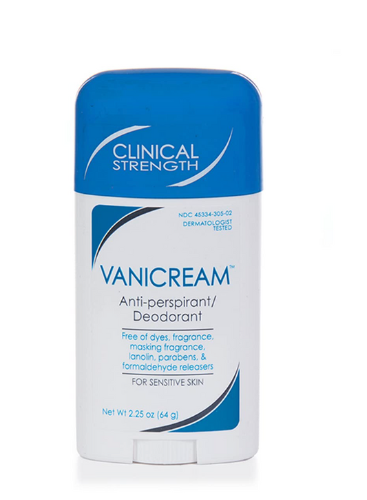 Vanicream Anti-Perspirant Deodorant for Sensitive Skin - 2.25 oz - Clinical-Strength Deodorant with 24-Hour Protection - Unscented